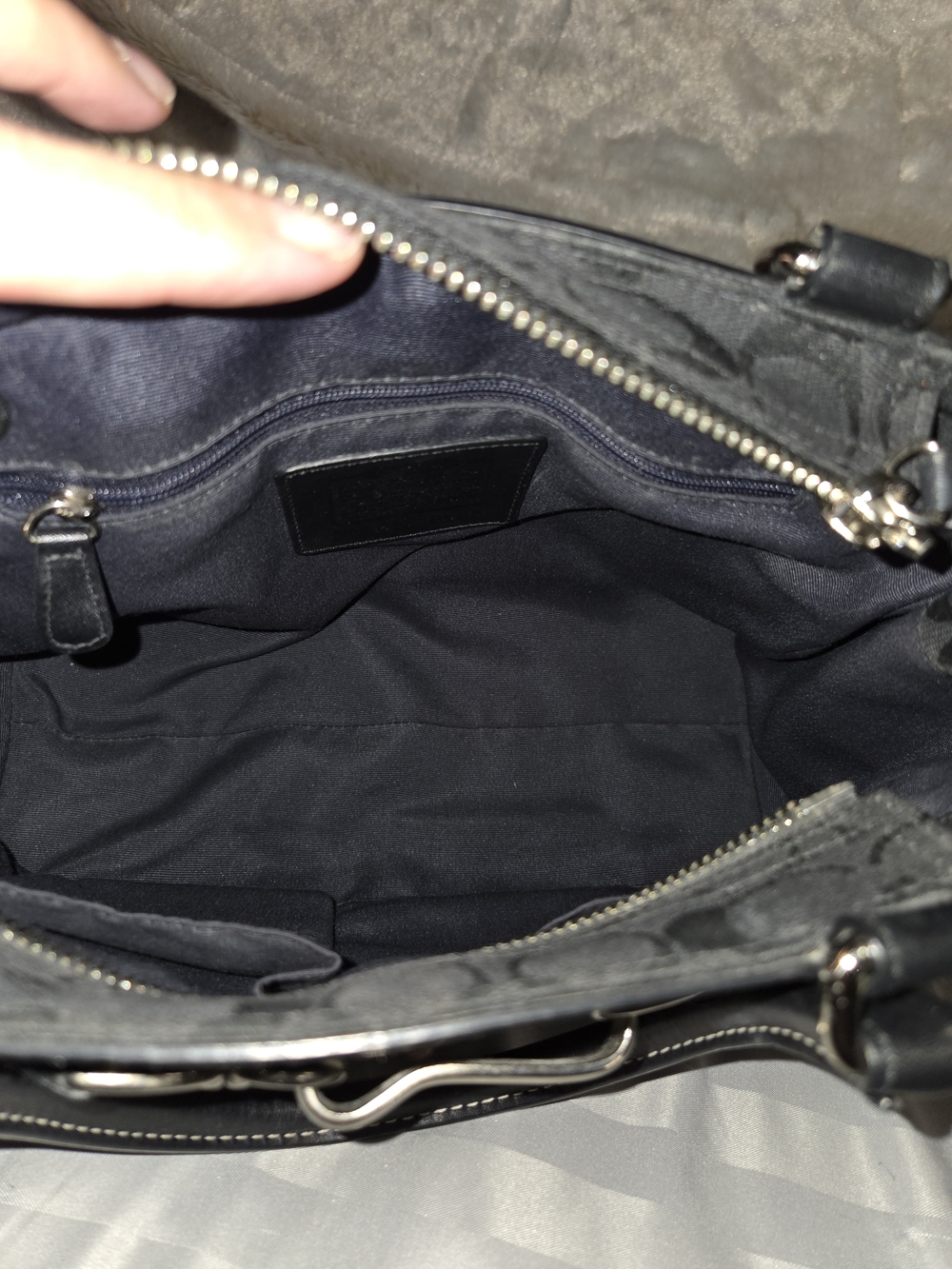 Coach Hampton Black Signature Canvas Satchel - Picture 10 of 13